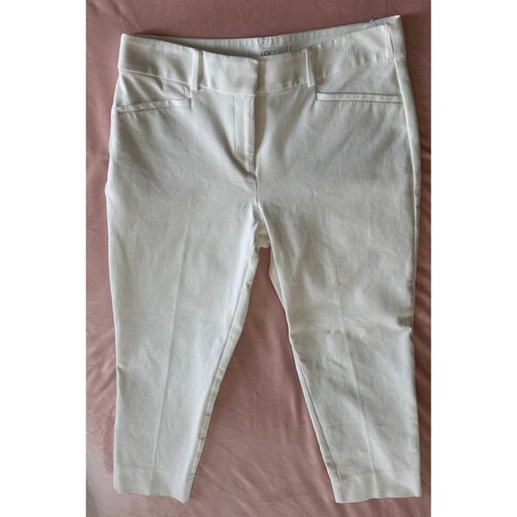 LOFT Julie Pants Size 6 White Straight Leg Stretch Mid Rise - Picture 2 of 9